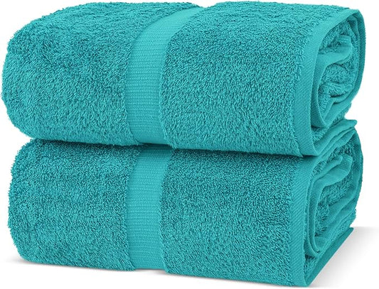 Chakir Turkish Linens, 100% Cotton Premium Quality Turkish Bath Sheets (35''x70'' Large Bath Sheet Towels - Aqua)