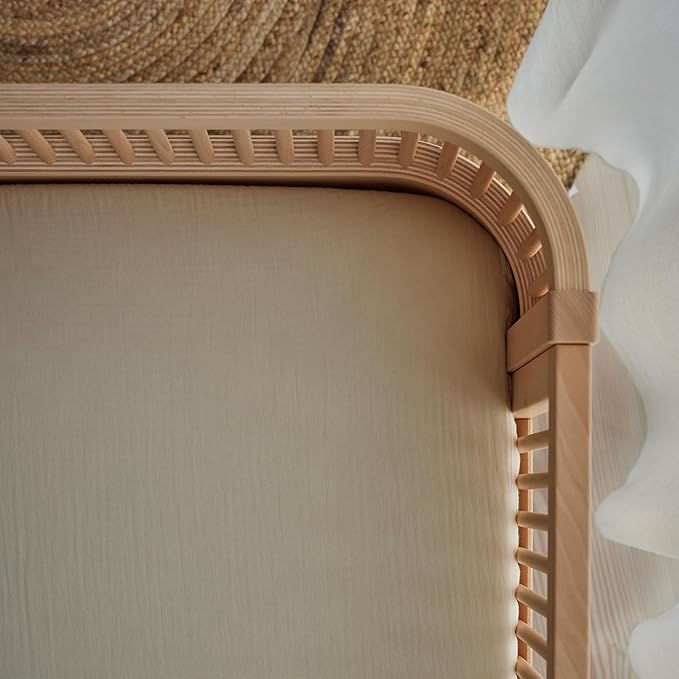 Denmark - Super Soft Muslin Mini Crib Sheets - 24'' x 38'' - 100% Organic Baby Crib Sheets for Boys and Girls (Fog)