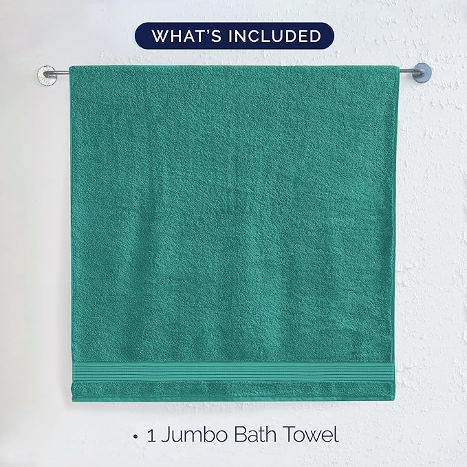 Elegant Comfort Premium Turkish Cotton 1 Piece Jumbo Bath Towel - 35 x 70 inch, Luxurious Hotel Spa Quality 100% Turkish Cotton Large Bath Towel - Highly Absorbent - Soft Bathroom Towel, Turquoise