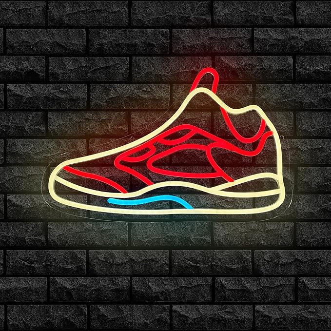 Track Shoe Neon Sign for Wall Decor,Dimmable LED Neon Light Sign for Bedroom Man Cave Sport Wall Art, Boy Birthday Gift, Room Decor