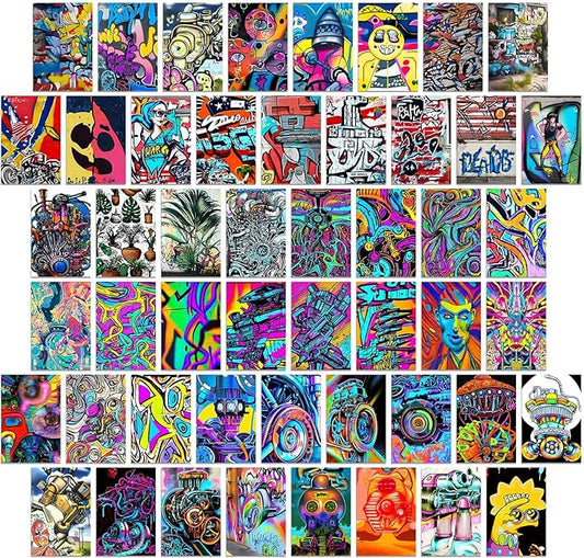 LA MAISON COZY Wall Collage Kit, Teen Posters Art Print, 50PCS 4x6'' Vintage Wall Decor Gift for Teen Girls' Dorm Room