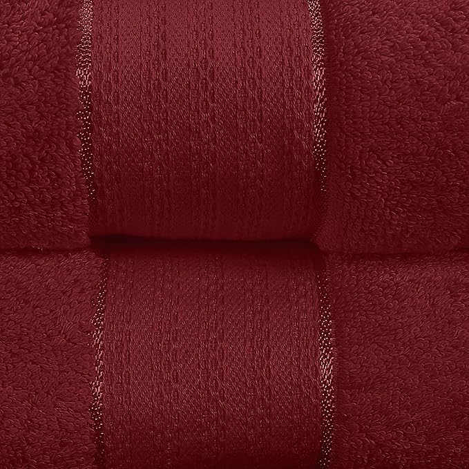GLAMBURG 700 GSM Premium Oversized Extra Large Cotton Bath Sheet 35x70-100% Combed Cotton - Luxury Hotel & Spa Quality - Durable Ultra Soft Highly Absorbent - Burgundy