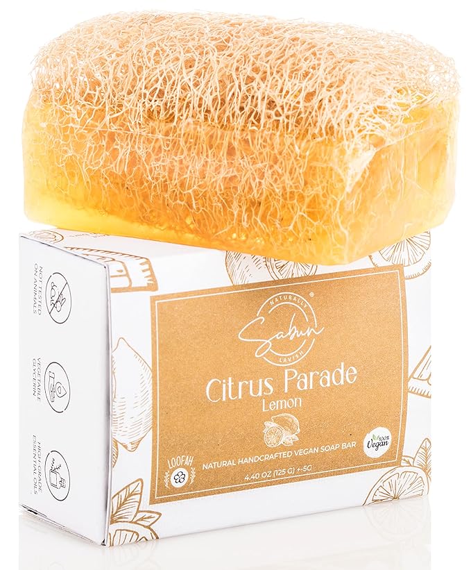 Sabun Co. - The Ultimate Bath | Natural Loofah Soap Bar Variety Gift Pack - [Aloe Vera, Lavender Oil, Lemon Peel Oil, Shea Butter, Activated Charcoal, Donkey Milk & Honey ] Handmade Natural Luffa Soap