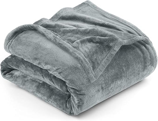 Utopia Bedding Fleece Blanket Twin Size Ash Grey 300GSM Luxury Anti-Static Fuzzy Soft Microfiber Bed Blanket (60x80 Inch)