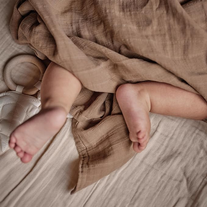 Denmark - Super Soft Muslin Mini Crib Sheets - 24'' x 38'' - 100% Organic Baby Crib Sheets for Boys and Girls (Fog)