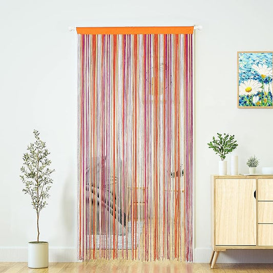 Doorways String Curtain Door Curtains,Bedroom Decor Kitchen Closet Living Room Laundry Fringe Hallway Tassel Screen Room Divider Boho Hippie Hanging for Wedding and Party(39x110inch/100×280cm,Rainbow)