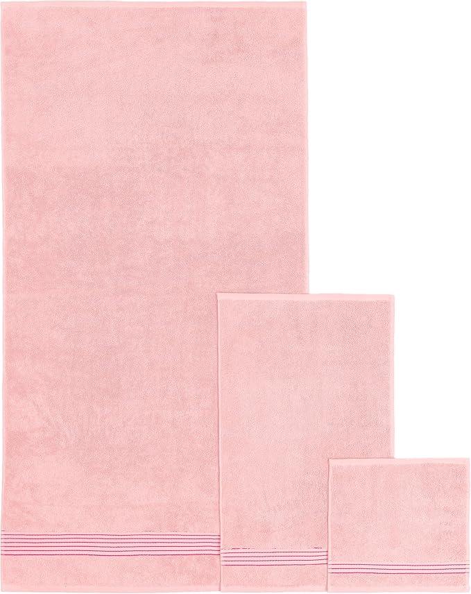 Elegant Comfort Premium Cotton 6-Piece Towel Set, Includes 2 Washcloths, 2 Hand Towels and 2 Bath Towels, 100% Turkish Cotton - Highly Absorbent and Super Soft Towels for Bathroom, Dusty Rose