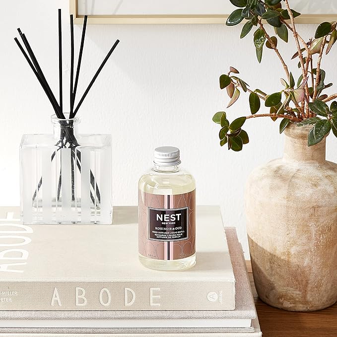 NEST New York Reed Diffuser Liquid Refill, Rose Noir & Oud - 5.9 fl oz - Fragrance for Up to 90 Days - Flame Free