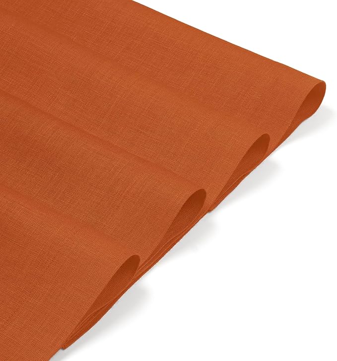 D'Moksha Homes Linen Rust Placemats Set of 4-100% Pure Linen Placemats 14 x 19 Inch for Summer - Handcrafted and Machine Washable