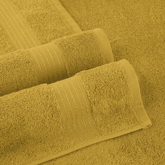 Elegant Comfort Premium Turkish Cotton 1 Piece Jumbo Bath Towel - 35 x 70 inch, Luxurious Hotel Spa Quality 100% Turkish Cotton Large Bath Towel - Highly Absorbent - Soft Bathroom Towel, Gold