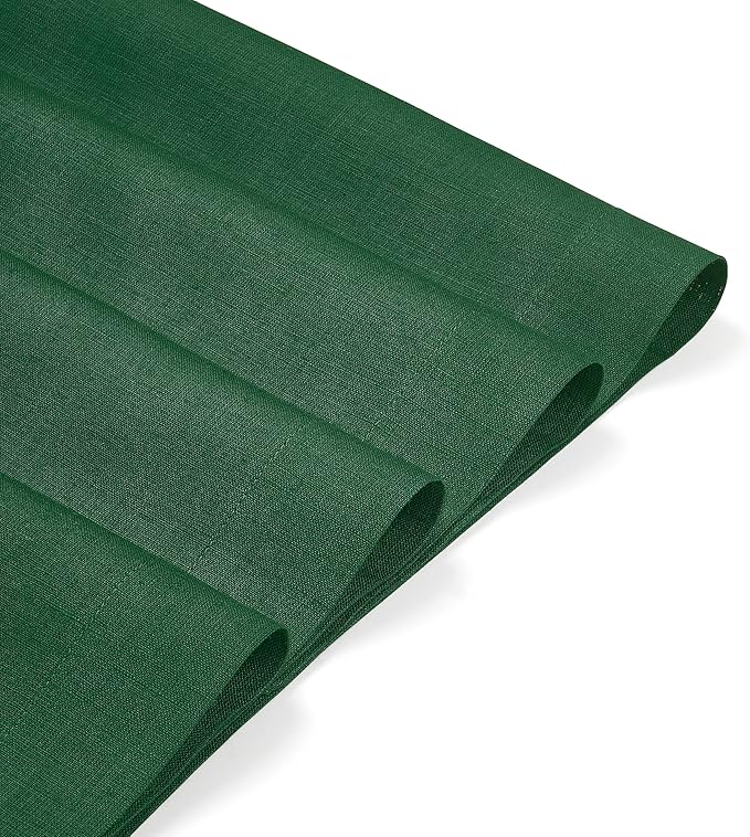 D'Moksha Homes Linen Forest Green Placemats Set of 4-100% Pure Linen Placemats 14 x 19 Inch for Summer - Handcrafted and Machine Washable