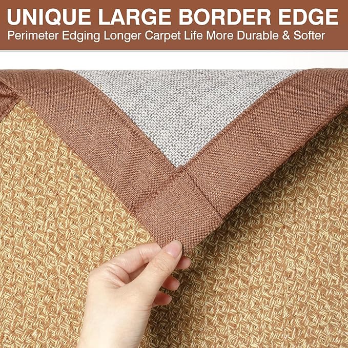 Non Slip Ultra Thin Bathroom Rugs Mat 20x32, Bath Mat for Bathroom Quick Dry Absorbent Bathroom Mat Floor Rubber Backed Fit Under Door, Woven Washable Bath Rugs, Brown