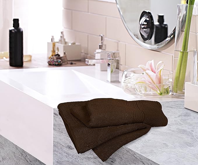 Utopia Towels 6 Pack Premium Hand Towels Set, 16 by 28 inches, 100% Ring Spun Cotton, Ultra Soft and Highly Absorbent 600GSM Towels for Bathroom, Gym, Shower, Hotel, and Spa, Dark Brown