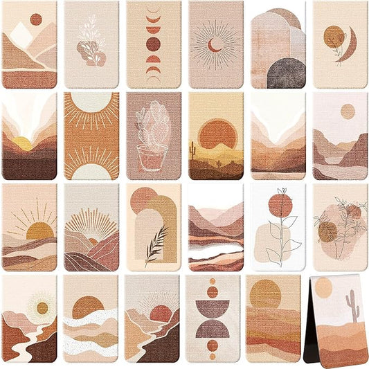 Sepamoon 24 Pieces Magnetic Book Markers Adventure Magnetic Bookmarks Book Markers for Women Magnet Page Markers Set Book Marks for Book Lovers Assorted Book Marks (Vibrant Style,1.4 x 2.2)