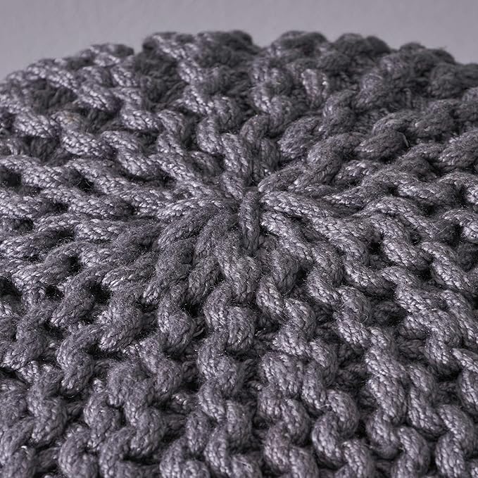 Moro Fabric Pouf, Grey