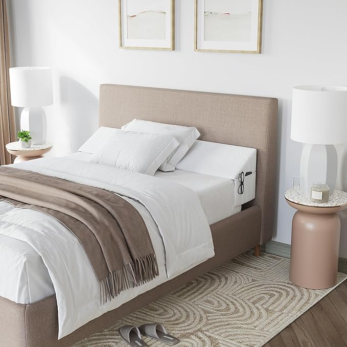 Wedge Pillow Headboard Bed Gap Filler Full - Headboard Pillow Full Size 54 X 10 X 6 - Long Pillow for Bed Wedge Gap Filler with Large Pocket for Bed Accessories - Mattress Gap Filler (White)