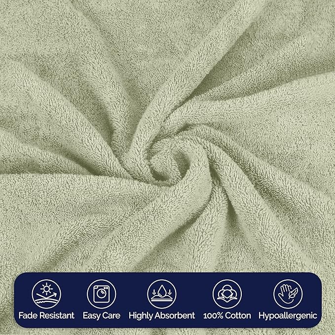 Elegant Comfort Premium Turkish Cotton 1 Piece Jumbo Bath Towel - 35 x 70 inch, Luxurious Hotel Spa Quality 100% Turkish Cotton Large Bath Towel - Highly Absorbent - Soft Bathroom Towel, Mint Green