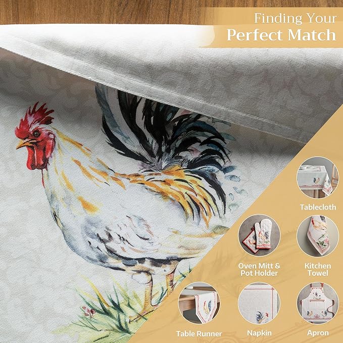 Maison d' Hermine Placemats Set of 4 100% Cotton Washable Cloth Place Mats, Reusable Table Mats for Kitchen Dining Decoration, Party, Wedding, Restaurant Spring/Summer (Campagne, 13" x 19")