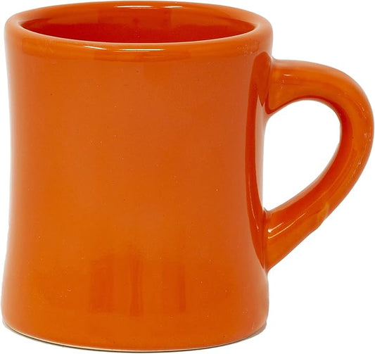 Funny Guy Mugs Classic Retro Diner Coffee Mug - Heavy Duty 10 Oz Stoneware Cup with Easy Grip Handle - Ideal for Hot and Cold Beverages (Orange, 10 Ounce)