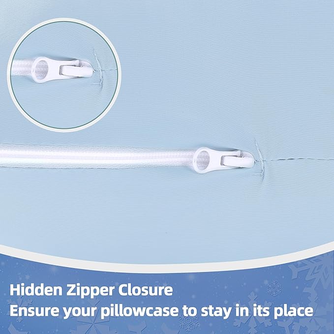 Cooling Pregnancy Pillow Cover (ONLY Pillowcase), Q-Max 0.4 U Shaped Luxurious Smooth Maternity Pillow Cover with Hidden Zip, Cool Large Pillow Protector for Side Hot Sleeper, Blue, 61x31 in