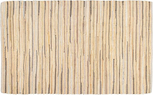 Rug Area Rugs Cotton Linen 3x5 Ft Multicolour Chindi for Livingroom Bedroom Washable RagRug Reversible Farmhouse Kitchen RunnerRug Carpet Area Runner Mat for Hallway, Entryway