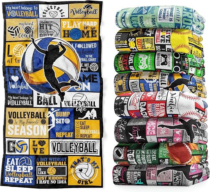 Volleyball Towel for Girls 30" x 60" Microfiber Volleyball Beach Towel for Women Bath Pool Shower Camping Travel Towel