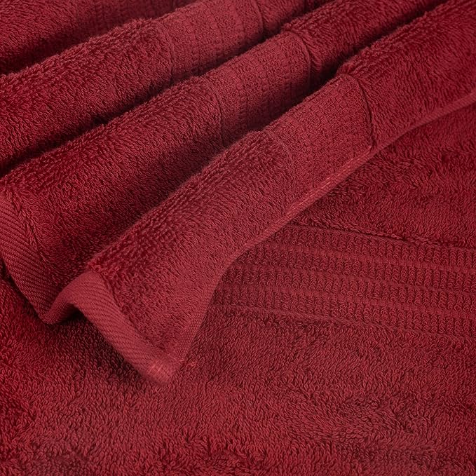 HOMELOVER 6 Piece Towel Set - 100% Organic Cotton, 2 Bath Towels, 2 Hand Towels, 2 Washcloths - 500 GSM, Hotel & Spa Quality, Soft, Quick Dry, Highly Absorbent Bathroom Essentials (Berry Red)