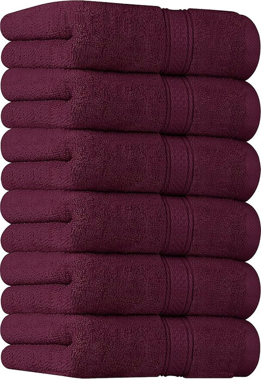 Utopia Towels 6 Pack Premium Hand Towels Set, 16 by 28 inches, 100% Ring Spun Cotton, Ultra Soft and Highly Absorbent 600GSM Towels for Bathroom, Gym, Shower, Hotel, and Spa, Burgundy