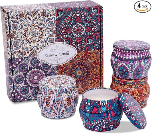 Topadorn Scented Candles Gifts Set of 4, Aromatherapy Candles for Home Scented, Mother's Day Gift