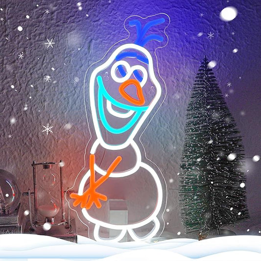 Neon Sign,Snowman Neon Signs for Wall Decor,Led Sign for Boys Girls Room Deocr,Neon Lights for Bedroom Deocr,Light Up Sign for Living Decoration