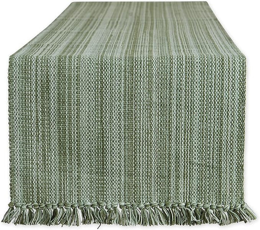 DII Variegated Tabletop Collection, Table Runner, 13x108, Artichoke Green