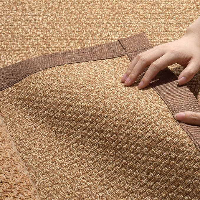 Non Slip Ultra Thin Bathroom Rugs Mat 20x32, Bath Mat for Bathroom Quick Dry Absorbent Bathroom Mat Floor Rubber Backed Fit Under Door, Woven Washable Bath Rugs, Brown