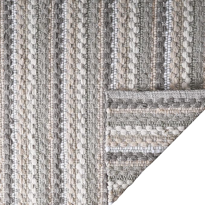 Chenille Bath Mat Rug 24x36 inch- 100% Cotton Soft Absorbent and Machine Washable Shower Bath Rug - Linen Combo