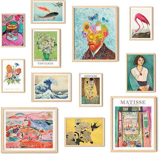 97 Decor Colorful Eclectic Decor - Eclectic Wall Art Posters, Funky Gallery Wall Art Prints for Home Bedroom, Maximalist Decorations Famous Artist Painting Pictures (UNFRAMED)