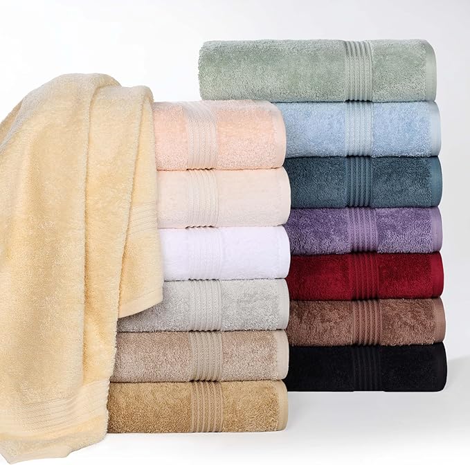 Superior Egyptian Cotton 3-Piece Towel Set, Basic Towels For Bathroom, Home Decor, Guest Bath, Shower, Apartment, Included 1 Face, 1 Hand, 1 Bath Towel, Washcloth, Quick Dry, Sage