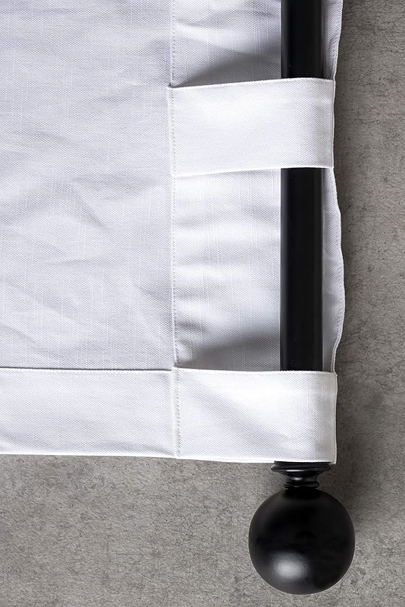 Maison d' Hermine Curtains for Living Room 100% Cotton 96 inch Length One Panel Light Filtering Curtains for Bedroom Windows with Rod and Loop Pockets Drapes (Delphinium White, 50" W x 96" L)
