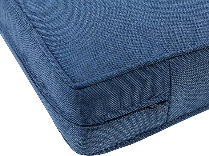 QILLOWAY Outdoor/Indoor Deep Seat Cushions for Patio Furniture, Lawn Chair All Weather Cushion 24 x 24 inch 1 Set,(Indigo)