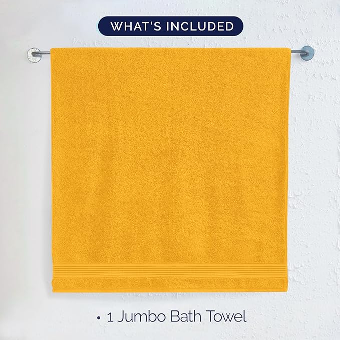 Elegant Comfort Premium Turkish Cotton 1 Piece Jumbo Bath Towel - 35 x 70 inch, Luxurious Hotel Spa Quality 100% Turkish Cotton Large Bath Towel - Highly Absorbent - Soft Bathroom Towel, Orange