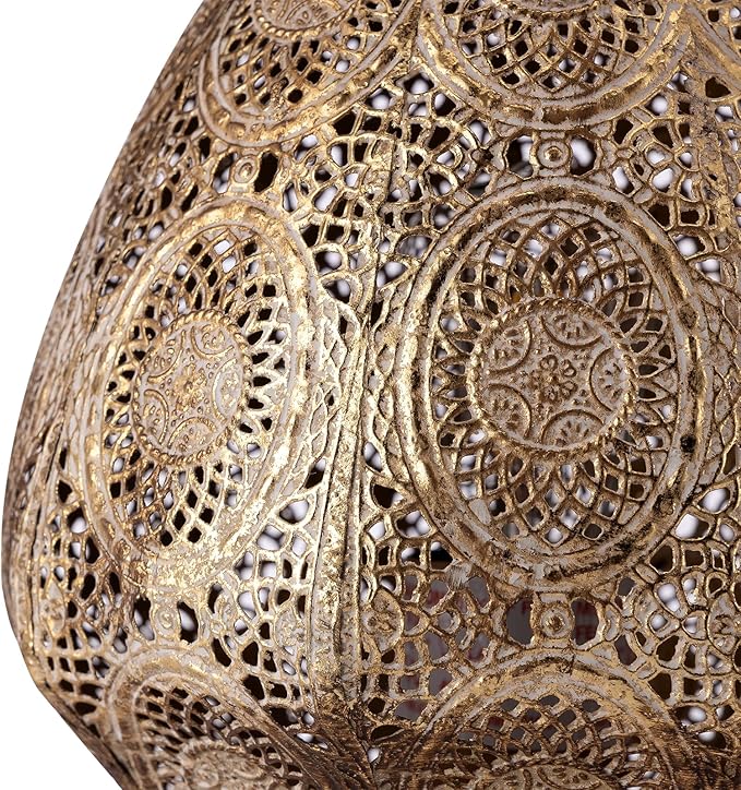 Moroccan Mosaic Table Lamp Metal Turkish Moroccan Handmade Mosaic Bedside Lamp Vintage Nightstand Lamp for Bedroom Living Room Home Decor, Size 11" H x7.5 D