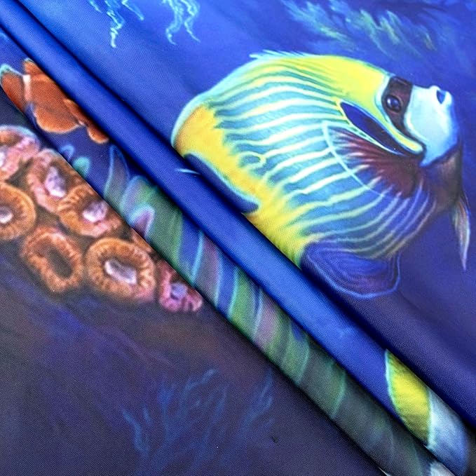 HVEST Blue Ocean Shark Tapestry Tropical Fish and Coral in Undersea World Tapestry Wall Hanging Sea Nature Landscape Wall Art for Bedroom Living Room Kids Tree Dorm Party Decor, 80W X 60H inches