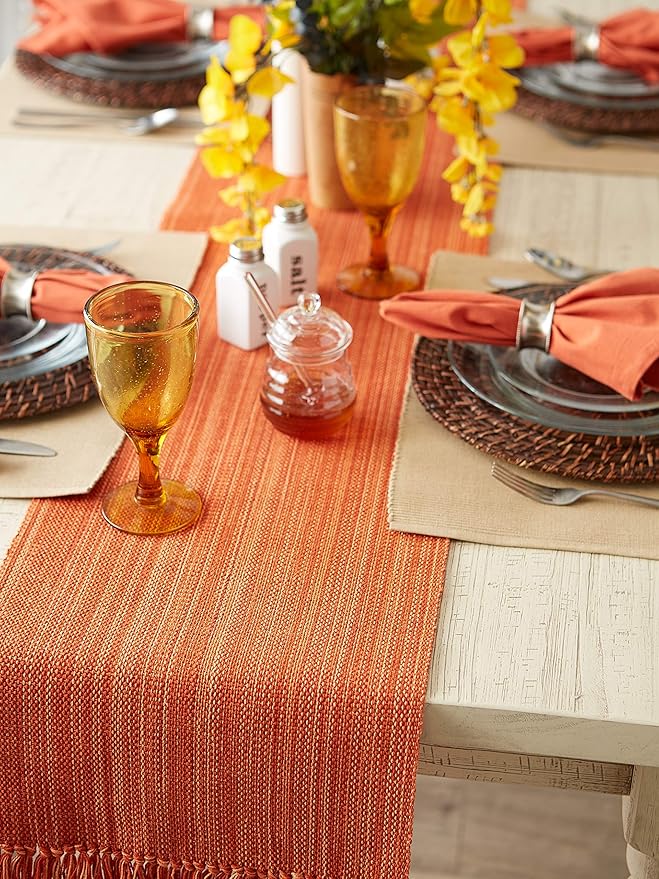 DII Variegated Tabletop Collection, Table Runner3x108, Spice