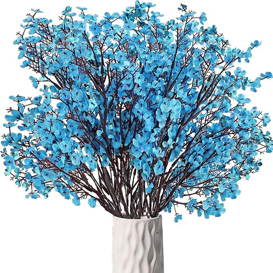 Mandy's Royal Blue Artificial Baby’s Breath Flowers 15 Bundles Silk Gypsophila with Bendable Stems for Fall Centerpiece Wedding Decor and Table Arrangements