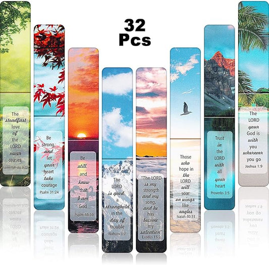 32 Pieces Magnetic Bookmarks Inspirational Magnetic Page Markers Nature Scenery Magnet Page Clips Bookmarks for Students Teachers School Home Office Supplies