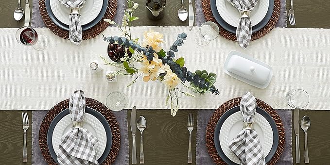 DII Variegated Tabletop Collection, Table Runner3x108, Off-White