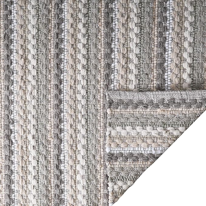 Chenille Bath Mat Rug 24x36 inch- 100% Cotton Soft Absorbent and Machine Washable Shower Bath Rug - Linen Combo