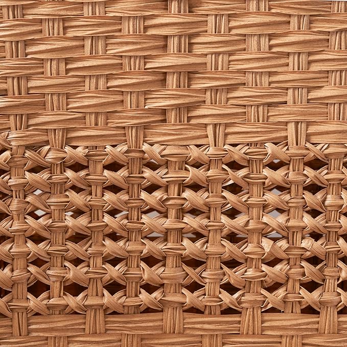 Apostle Rectangular Woven Laundry Hamper with Lid - Spacious Wicker Basket for Clothes Storage (Natural Brown, 18.5x14.6x24 in)