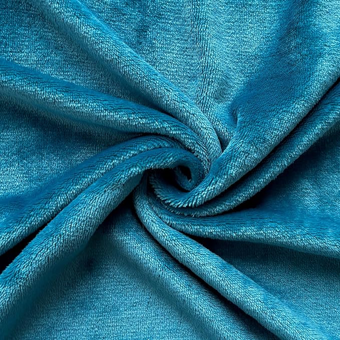 Bnuitland Travel Blanket and Pillow 2 in 1, Soft Flannel Airplane Blanket in Bag Compact-Long Flight Essential for Adults and Kids, Portable Luggage Sleeve and Backpack Clip, 65×40 inch Teal Blue