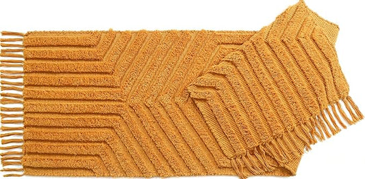 Boho Runner Rug 2x6' Washable Kitchen Rugs with Tassels Indoor Farmhouse Rugs for Bedroom Aesthetic Tufted Rug for Laundry Room Doorway Living Room_Mustard