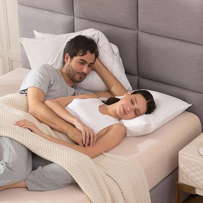 Luxury Goose Feathers Down Pillow King Size, Hotel Quality Fluffy Bed Pillow, Soft Pillow for Sleeping, Organic Cotton Cover(20x36”, Pack of 1)