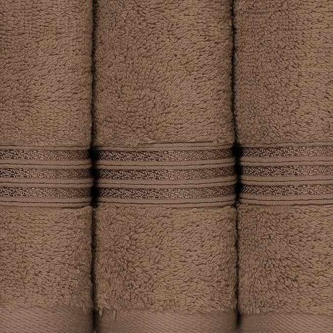 Superior Egyptian Cotton 6-Piece Towel Set, Bathroom Essentials, Towels For Bathroom, Apartment, Airbnb, Guest Bath, Face, Hand, Bath Towels, Washcloths, Absorbent, Fast Drying, Mocha